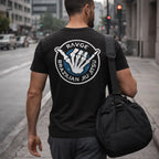 Playera RAVGE Brazilian Jiu Jitsu con grafico bjj bones edition, disenada para entrenamiento y uso urbano.