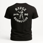 Playera RAVGE boxing club gdl mx de estilo streetwear con grafico clasico de boxeo, disenada para entrenamiento y uso urbano.