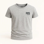 Playera RAVGE Honor color gris jaspe con grafico en espalda y logo RVG, disenada para uso urbano y entrenamiento.